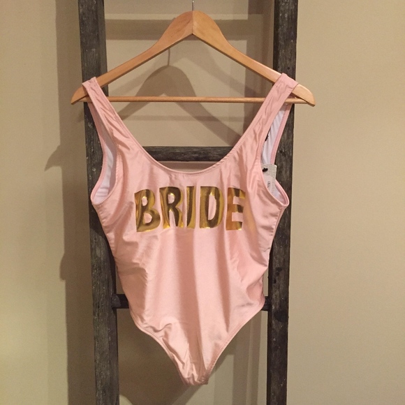 Boohoo Other - BOOHOO Pale Pink Ibiza Bride One-Piece Swimsuit